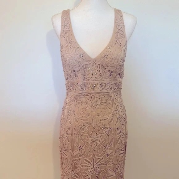 Sleeveless Sue Wong Nude Cocktail Dress (Size 10) - Picture 1 of 8